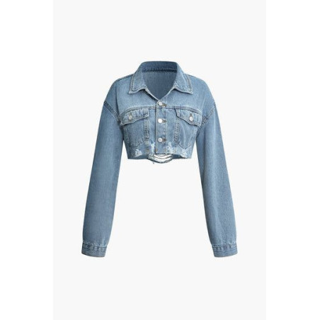 Y2K Cropped Denim Jacket